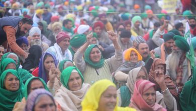 New Delhi: Farmers protest against the Centre's three new contentious farm laws